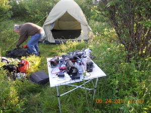 Derek and JP drying out tent contents